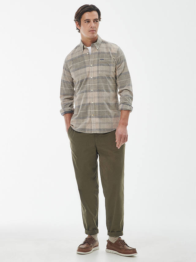 Barbour Blair Tailored Check Shirt, Forest Mist at John Lewis & Partners