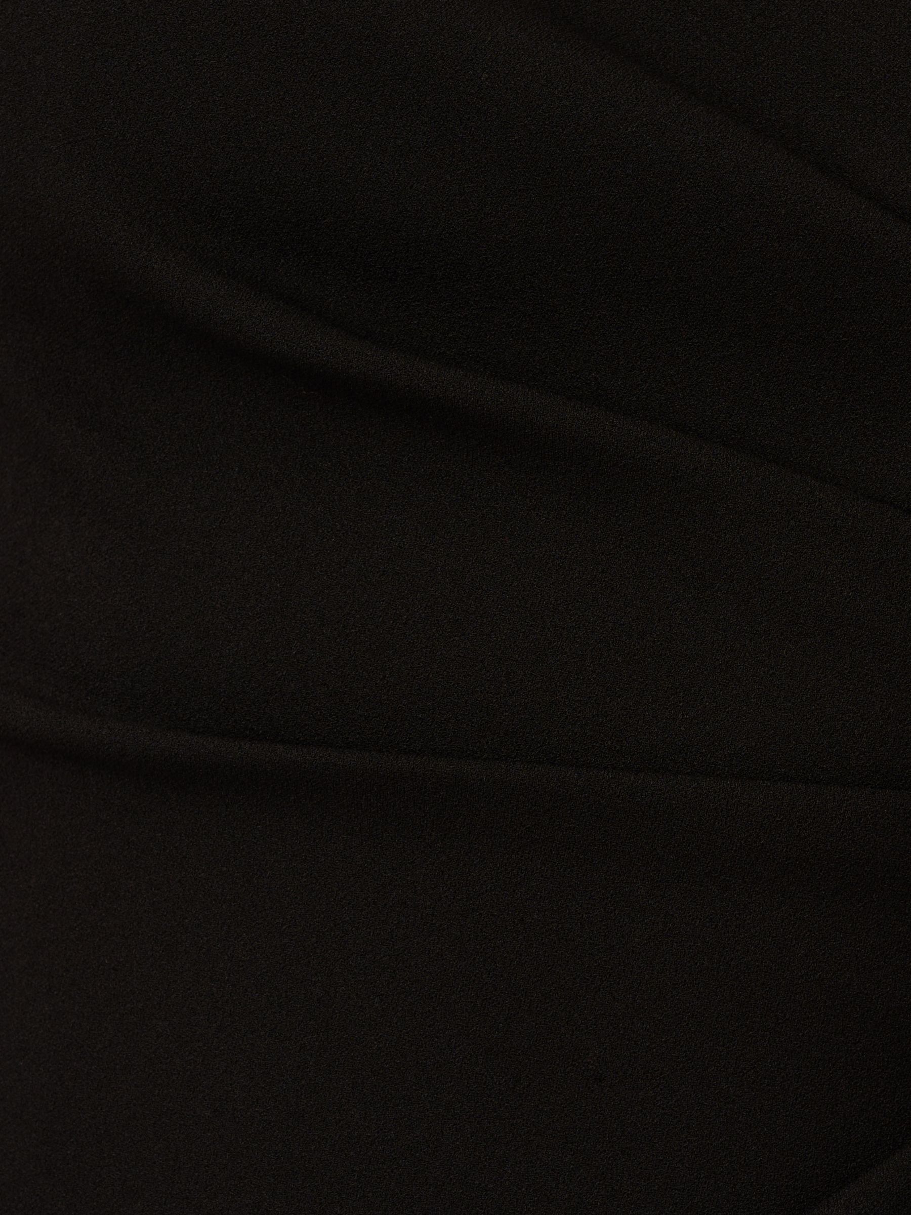 Adrianna Papell Short Ruffle Crepe Dress, Black at John Lewis & Partners