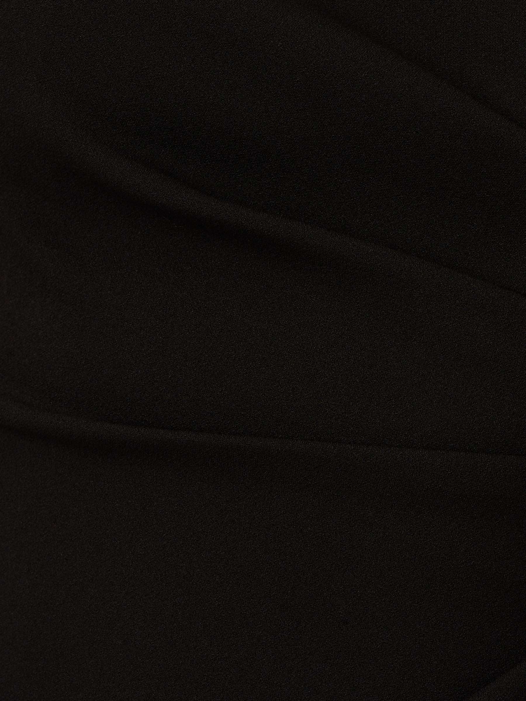 Adrianna Papell Short Ruffle Crepe Dress, Black at John Lewis & Partners