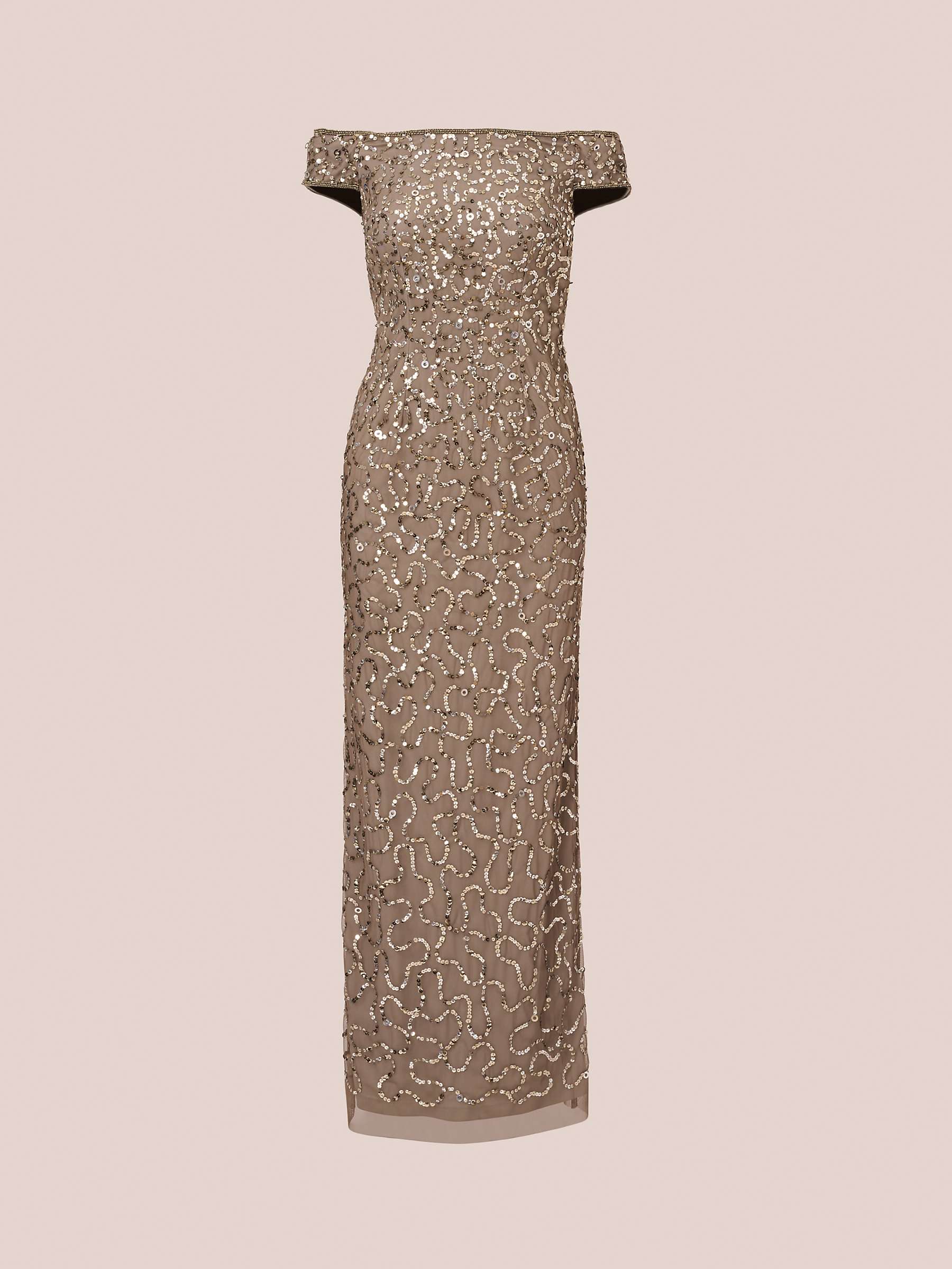 Buy Adrianna Papell Papell Studio Beaded Off the Shoulder Dress, Lead Online at johnlewis.com