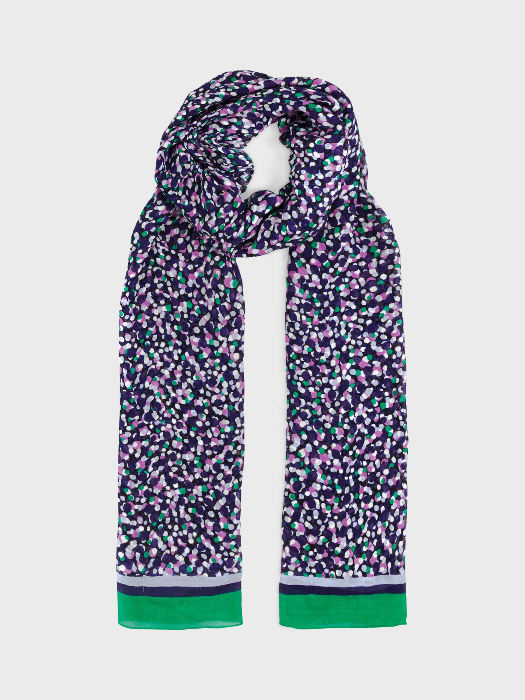 Hobbs Mollie Spot Print Scarf, Navy/Multi, One Size