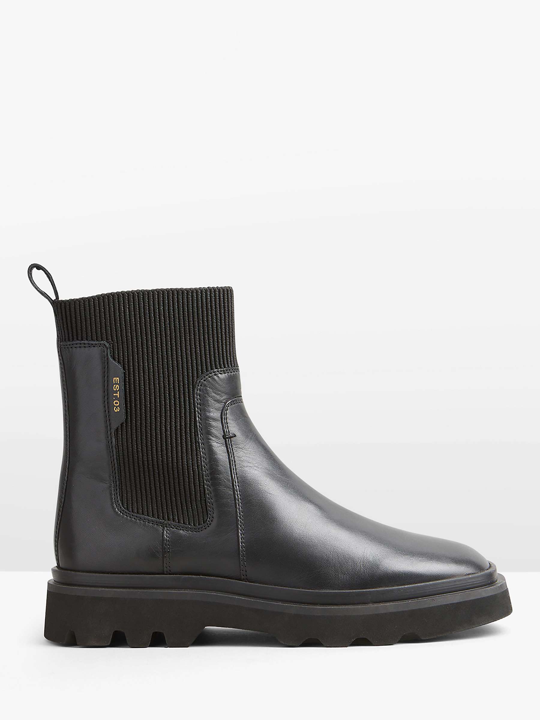 Buy HUSH Pacey Chunky Leather Chelsea Boots, Black Online at johnlewis.com