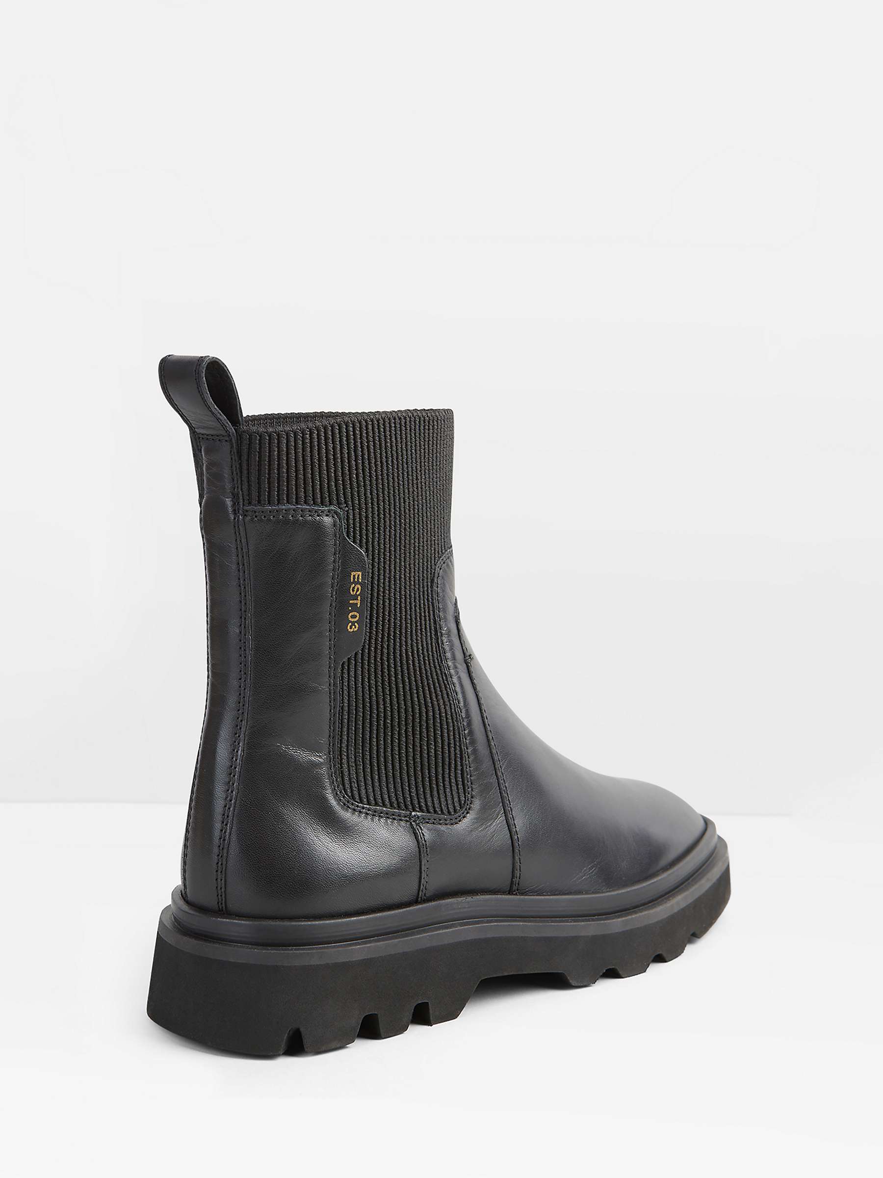 Buy HUSH Pacey Chunky Leather Chelsea Boots, Black Online at johnlewis.com