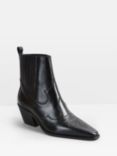 HUSH Kendall Western Leather Boots, Black