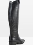 HUSH Hailey Leather Western Knee Boot, Black