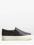 HUSH Gili Leather Flatform Trainers, Black