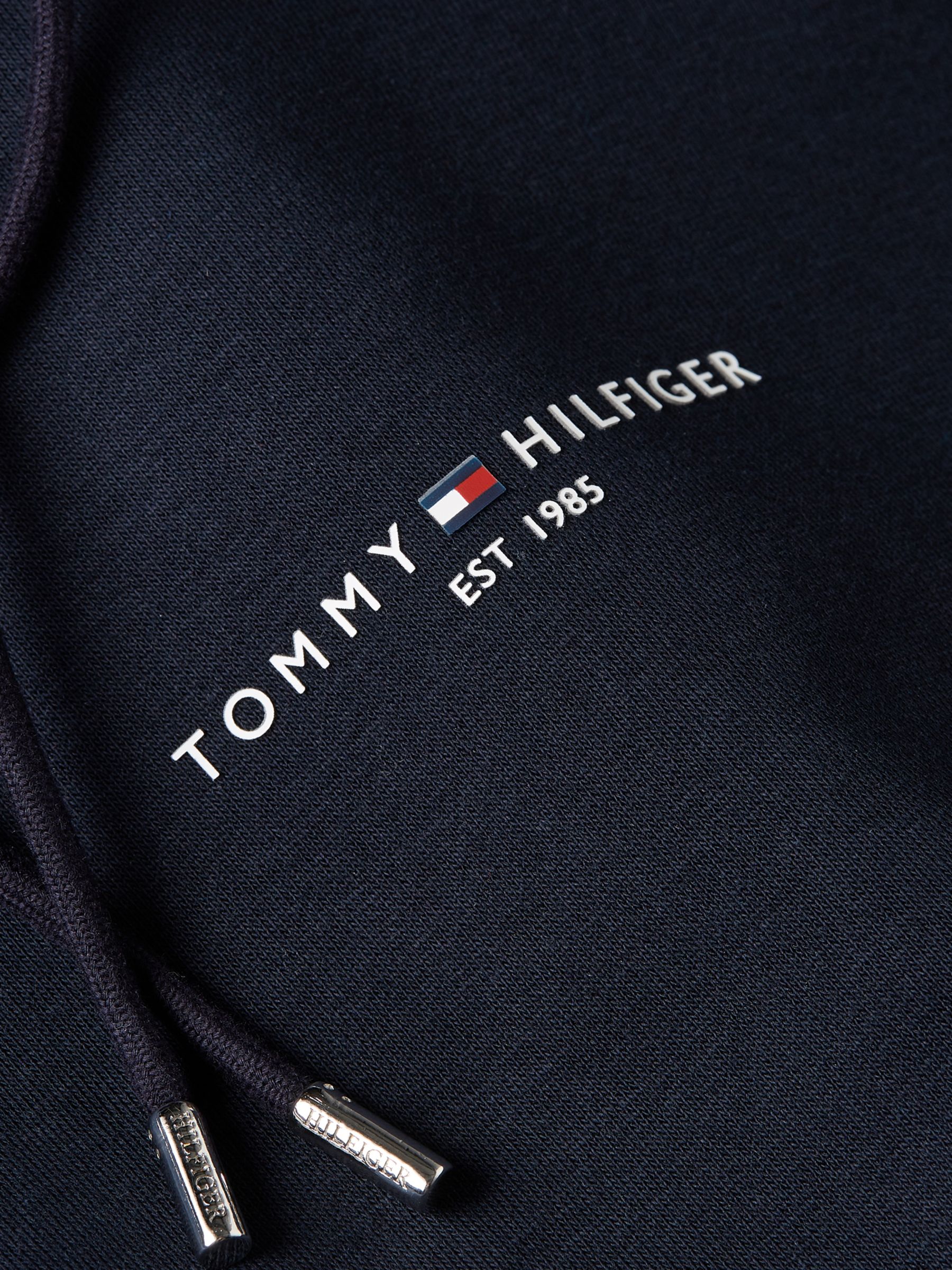 Tommy Hilfiger Logo Tipped Hoodie, Desert Sky at John Lewis & Partners