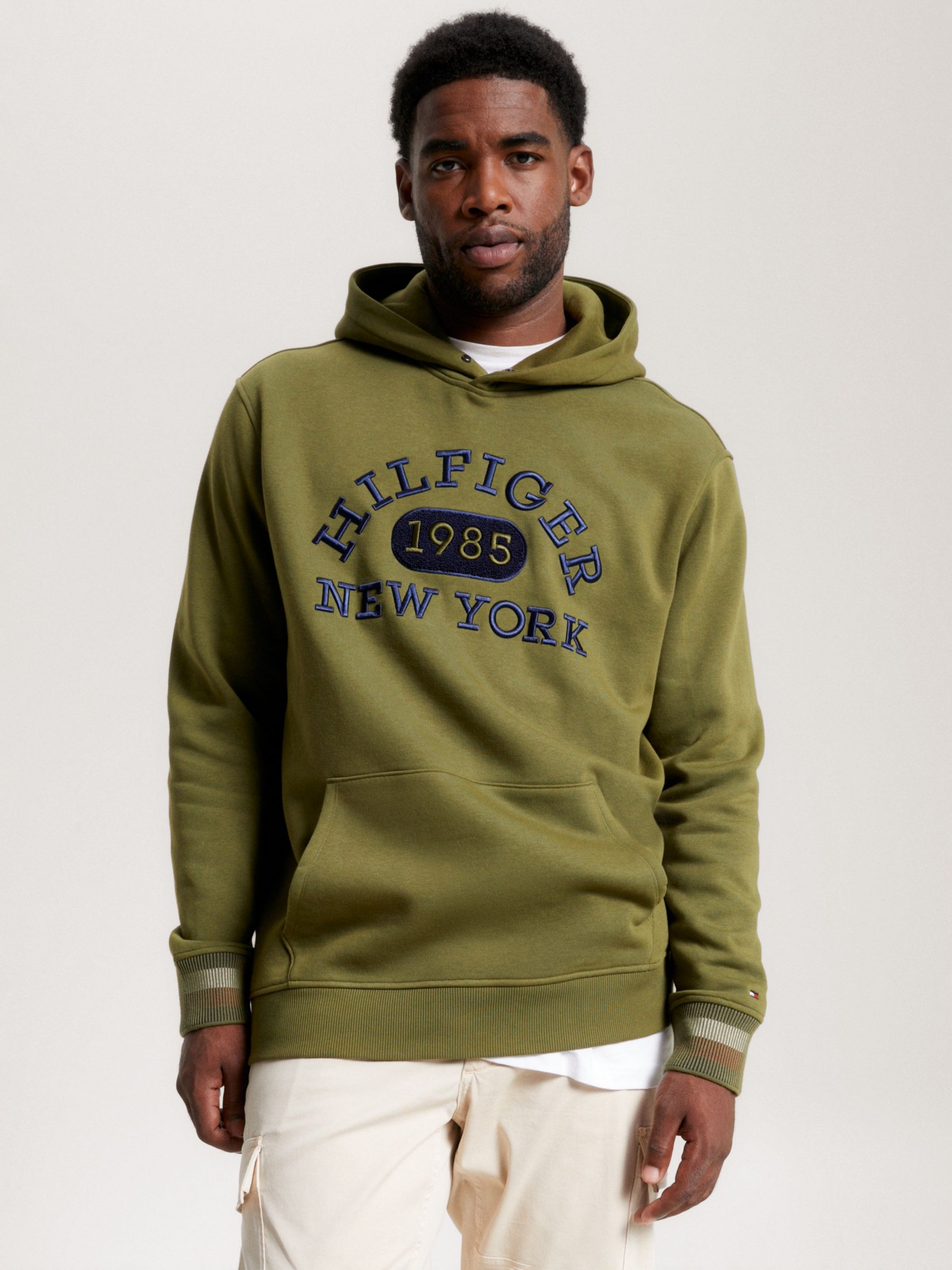 Tommy Hilfiger Big & Tall Collegiate Hoody, Green at John Lewis & Partners