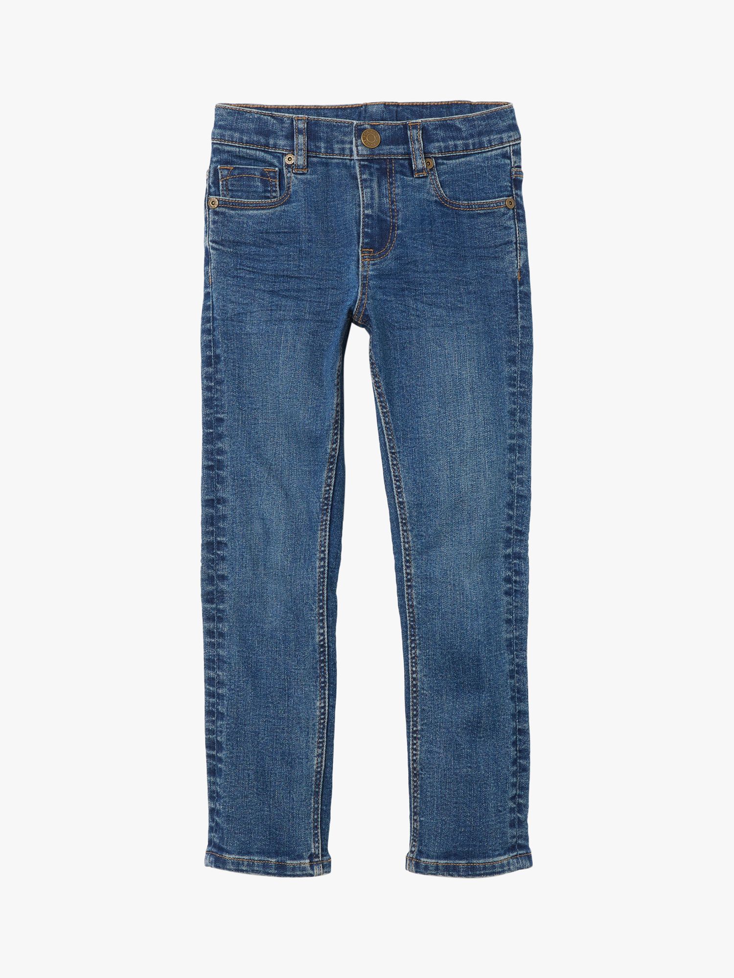 Polarn O. Pyret Kids' Slim Fit Organic Cotton Blend Jeans, Blue, 2-3 years
