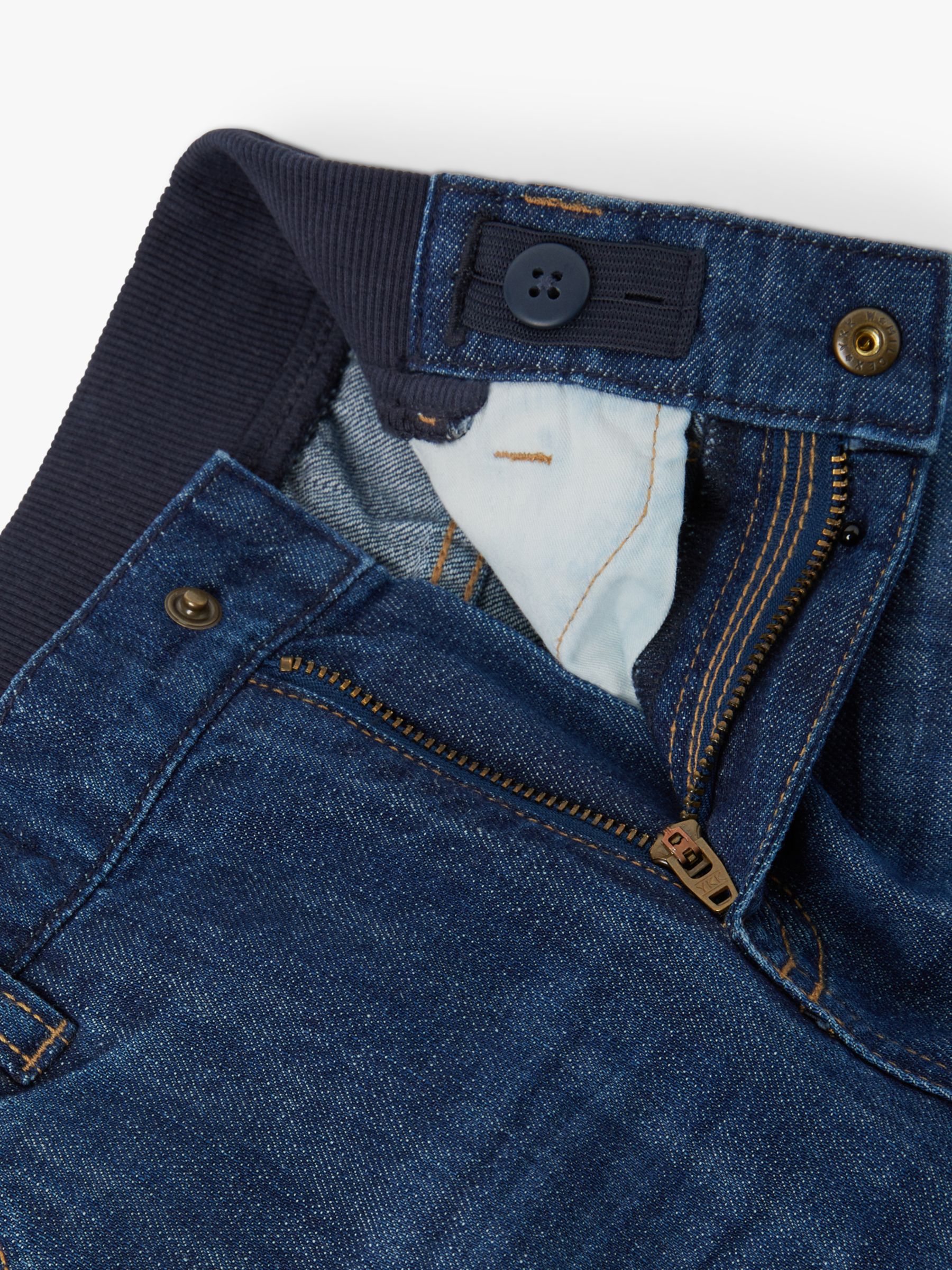 Polarn O. Pyret Kids' Loose Fit Adjustable Waist Jeans, Blue, 12-18 months