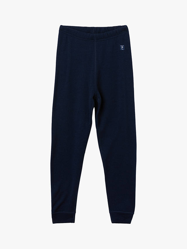Polarn O. Pyret Baby Wool Thermal Trousers, Navy
