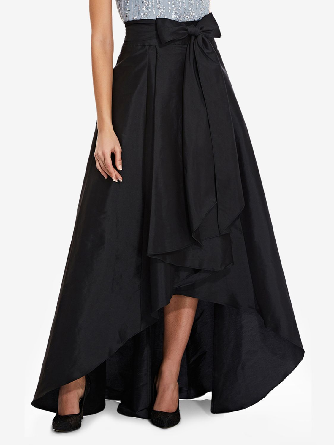 Adrianna Papell High Low Ball Skirt, Black at John Lewis & Partners