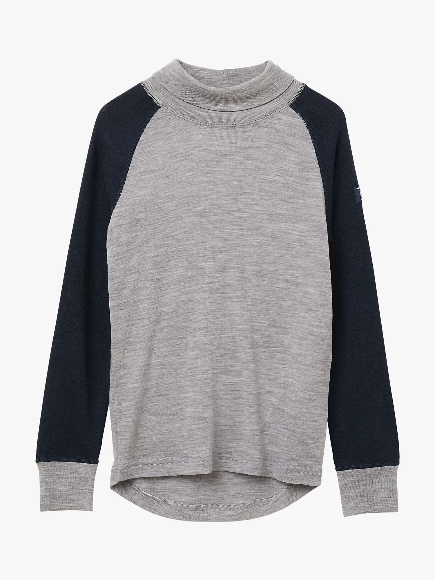 Buy Polarn O. Pyret Kids' Thermal Fine Knit Merino Wool Top, Blue/Grey Online at johnlewis.com