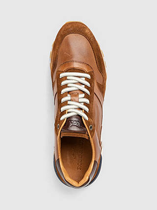 Rodd & Gunn Quarry Hill Leather Suede Lace Up Trainers, Cognac