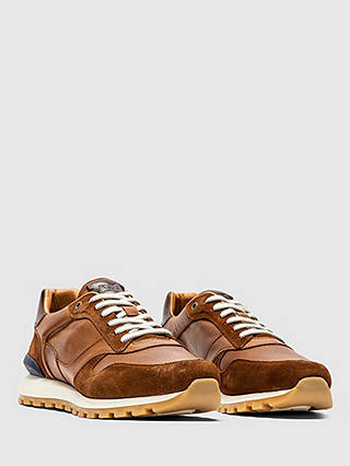 Rodd & Gunn Quarry Hill Leather Suede Lace Up Trainers, Cognac