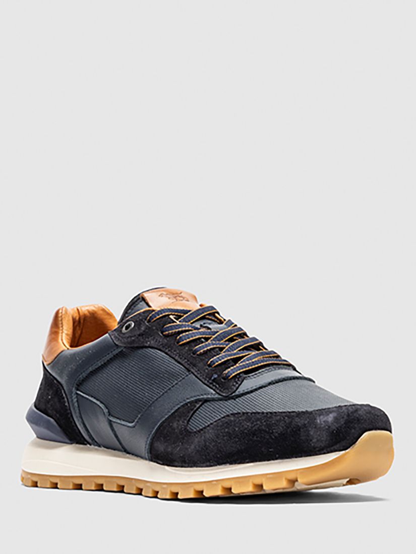 Rodd & Gunn Quarry Hill Leather Suede Lace Up Trainers, Navy, 45