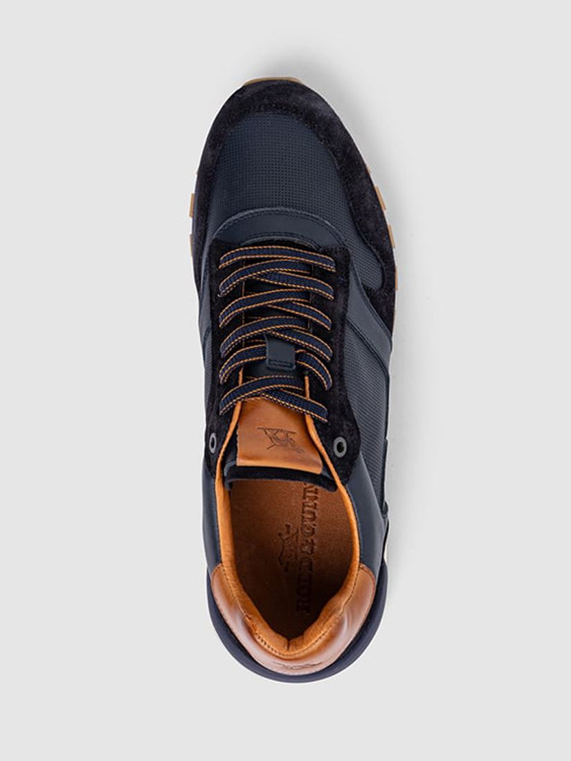 Rodd & Gunn Quarry Hill Leather Suede Lace Up Trainers, Navy, 45