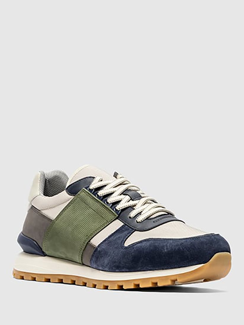 Buy Rodd & Gunn Queensberry Leather Suede Lace Up Trainers, Blue/Multi Online at johnlewis.com