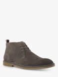Dune Cashed Suede Casual Chukka Boots, Dark Grey-suede