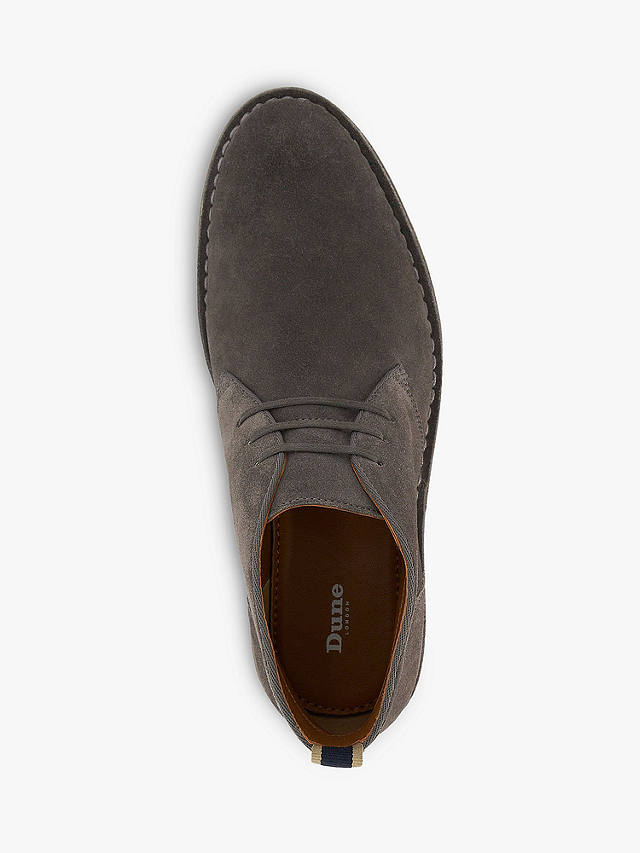 Dune Cashed Suede Casual Chukka Boots, Dark Grey-suede
