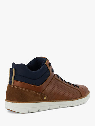 Dune Southern Leather Hi-Top Trainers, Tan