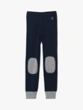 Polarn O. Pyret Kids' Merino Wool Contrast Knee Trousers, Blue/Grey