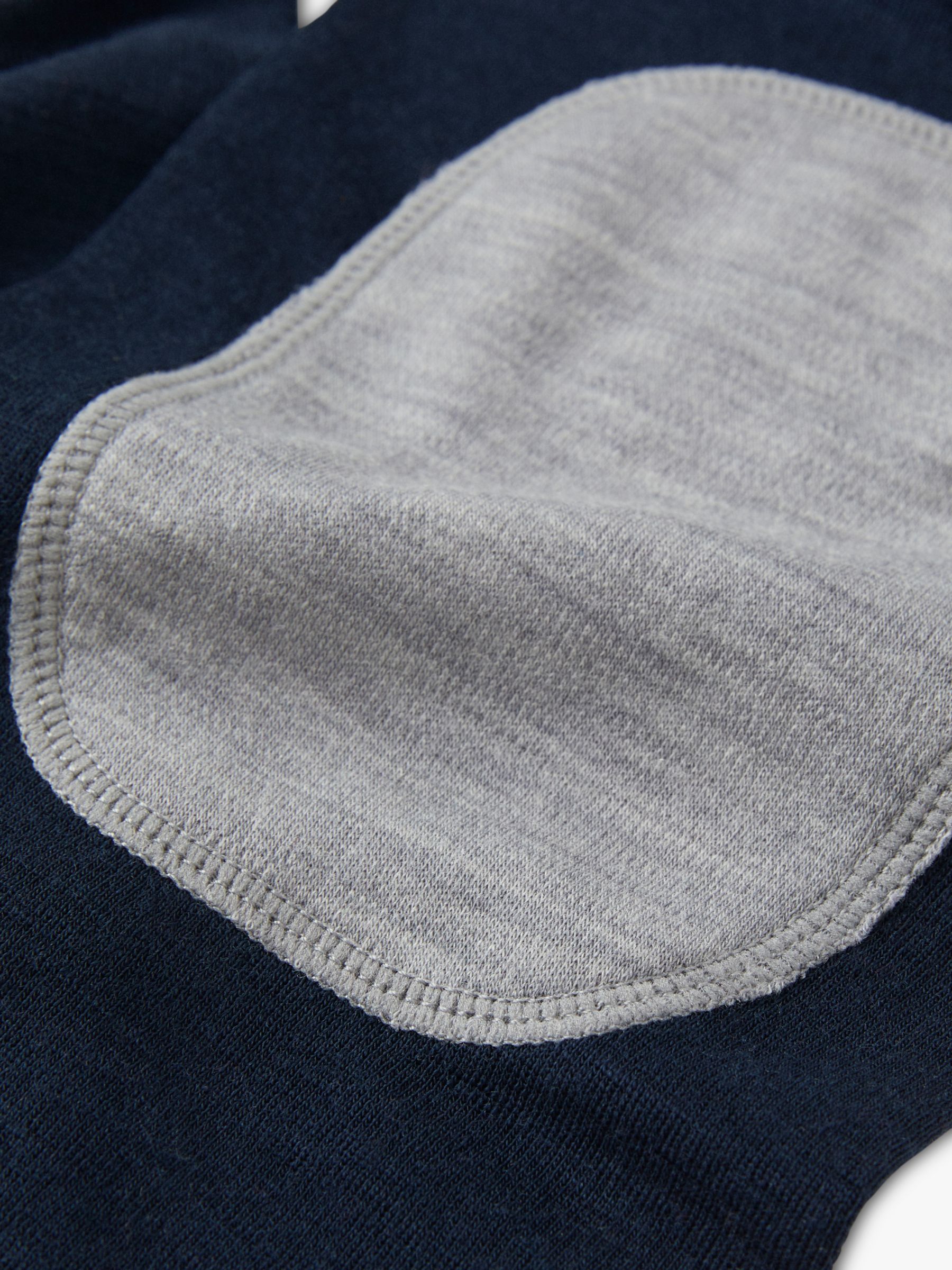 Polarn O. Pyret Kids' Merino Wool Contrast Knee Trousers, Blue/Grey, 6-12 months