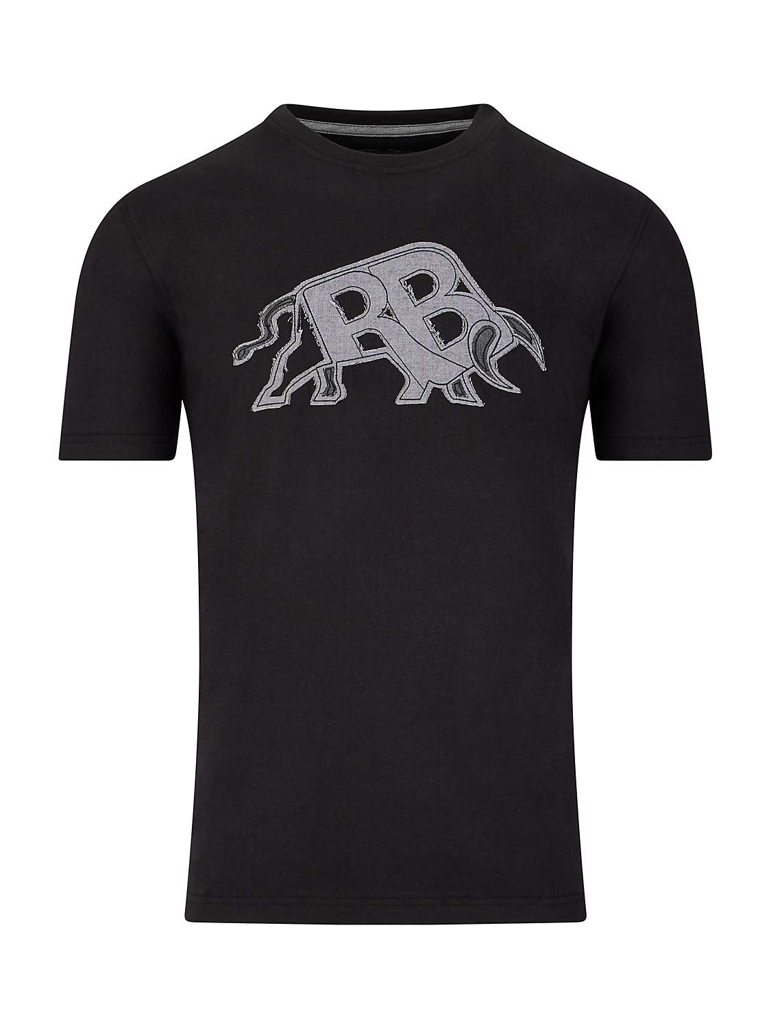 Raging Bull Applique Bull T-Shirt, Black at John Lewis & Partners