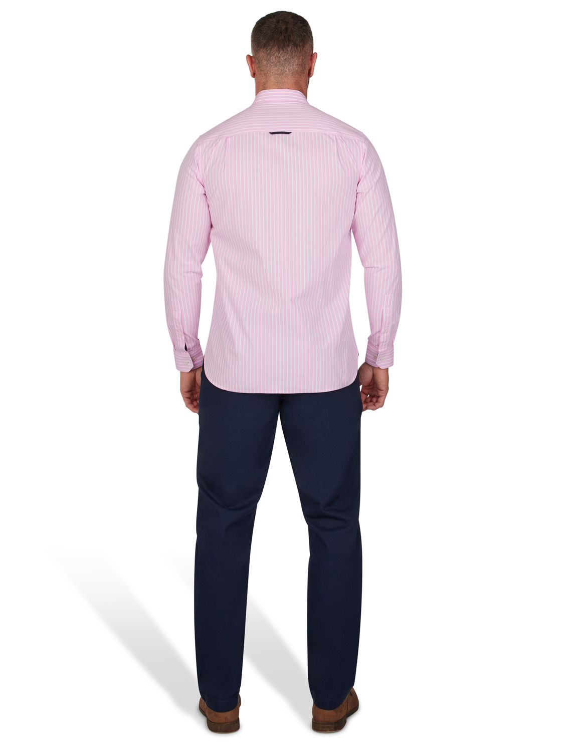 Raging Bull Classic Long Sleeve Stripe Shirt, Pink, S