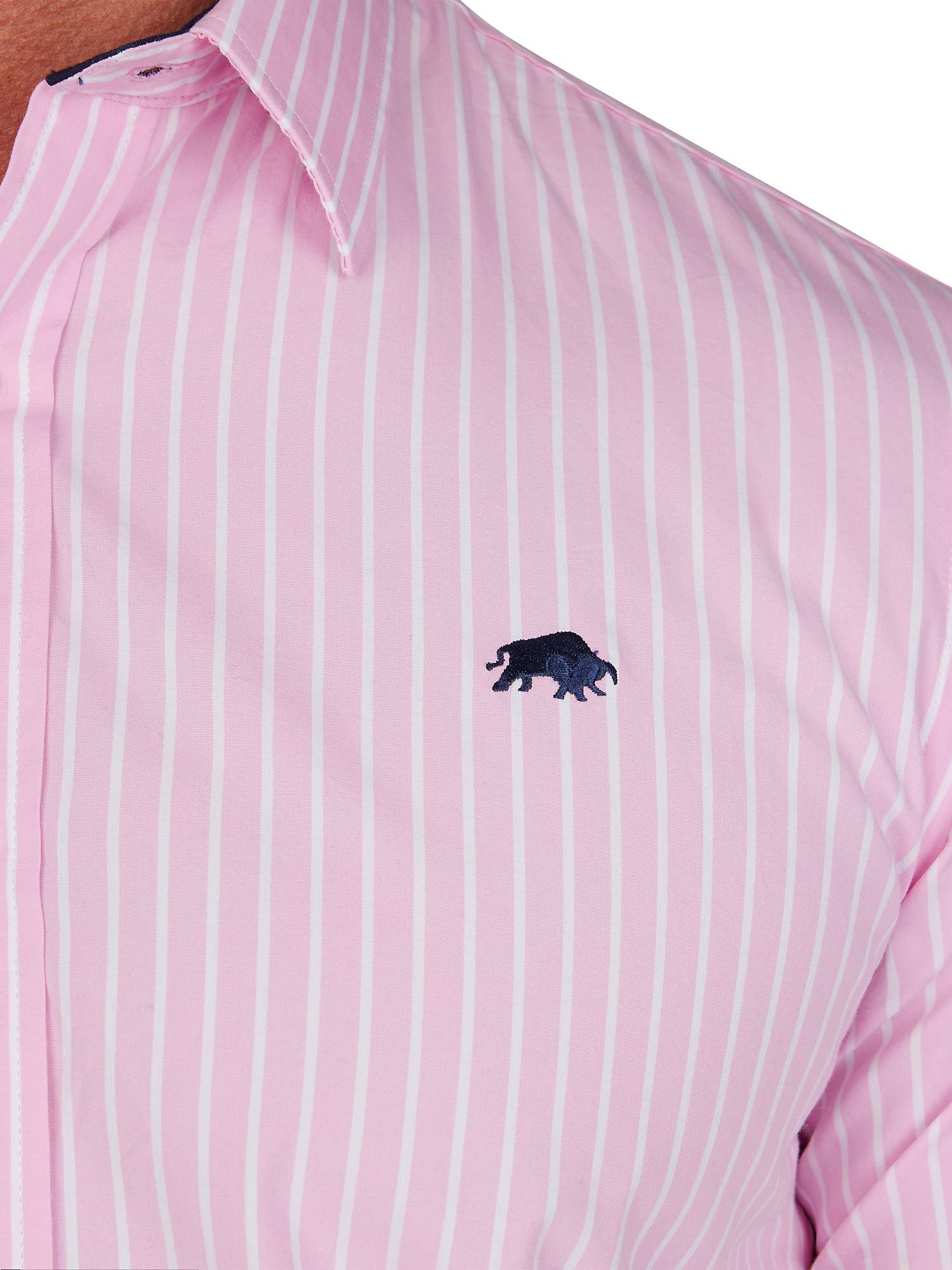 Buy Raging Bull Classic Long Sleeve Stripe Shirt, Pink Online at johnlewis.com