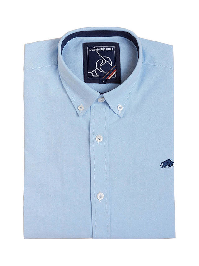 Raging Bull Classic Oxford Shirt, Sky Blue at John Lewis & Partners