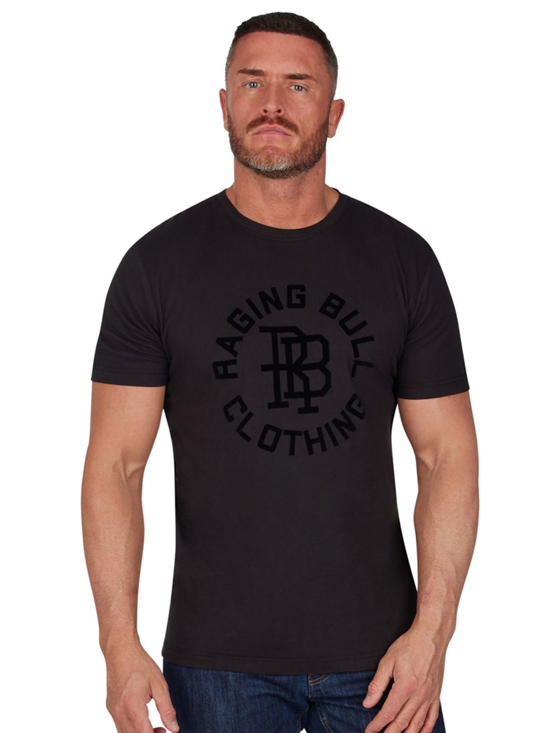 Raging Bull Tonal Monogram T-Shirt, Black at John Lewis & Partners