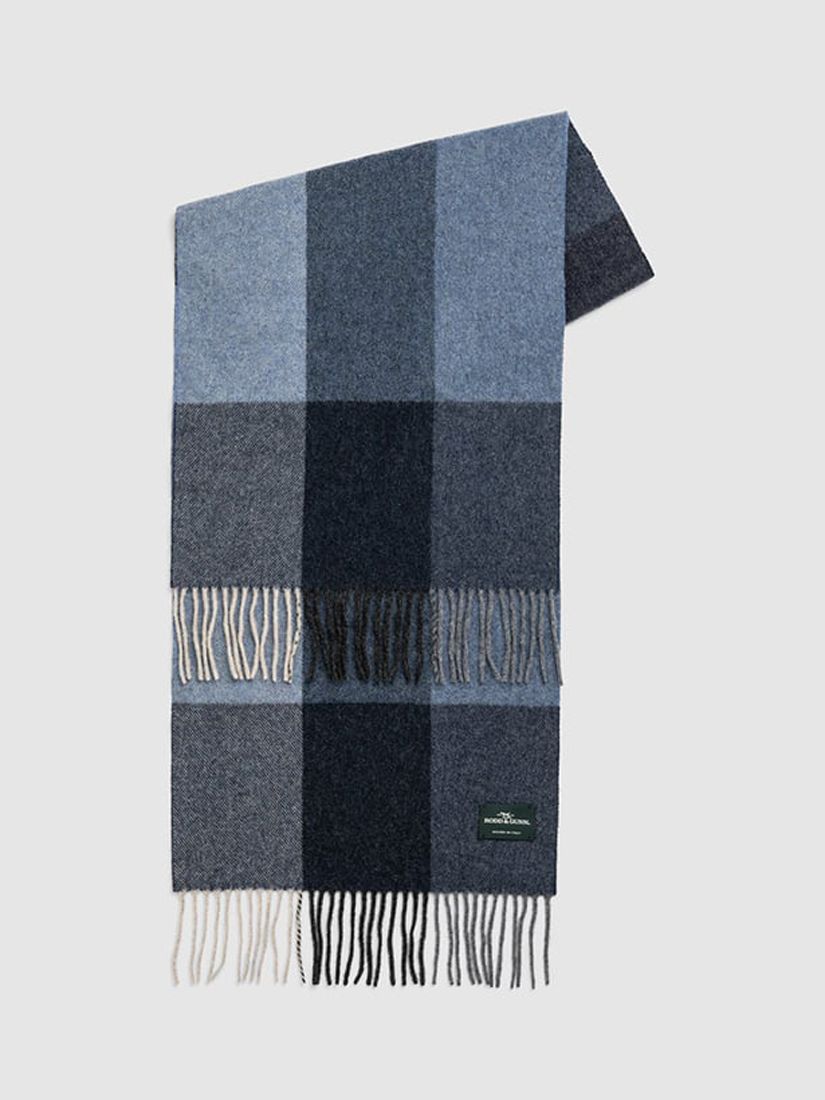 Rodd & Gunn Jessie Crescent 100% Wool Scarf, Sea/Multi at John Lewis ...