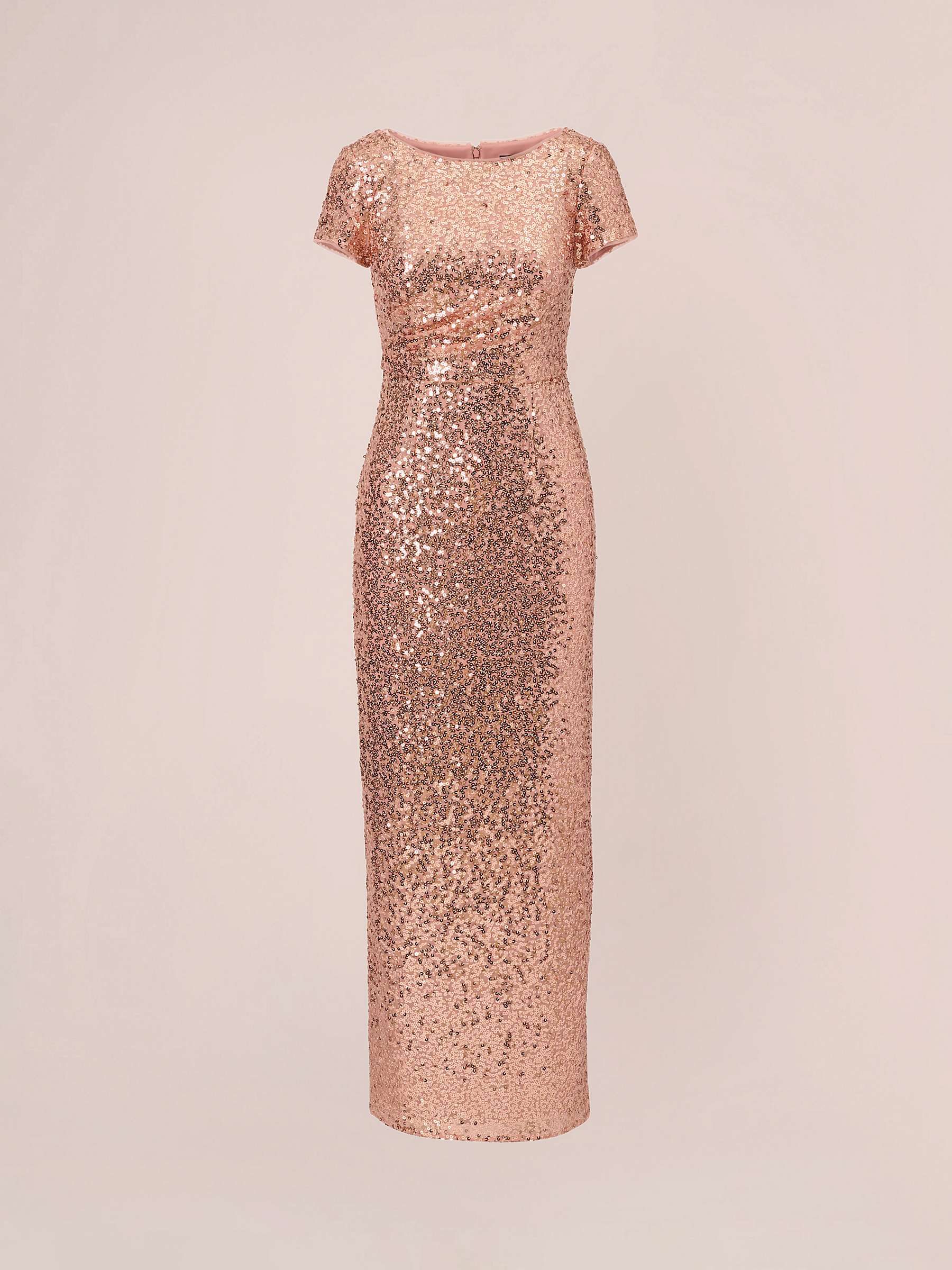 Buy Adrianna Papell Studio Sequin Column Maxi Dress, Rose Gold Online at johnlewis.com