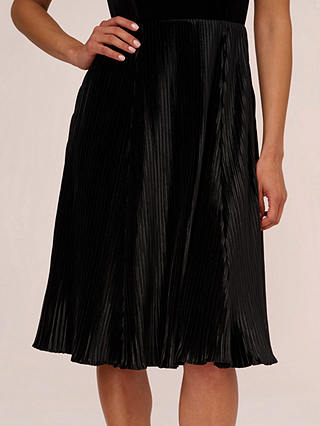 Adrianna Papell Velvet Pleated Dress, Black