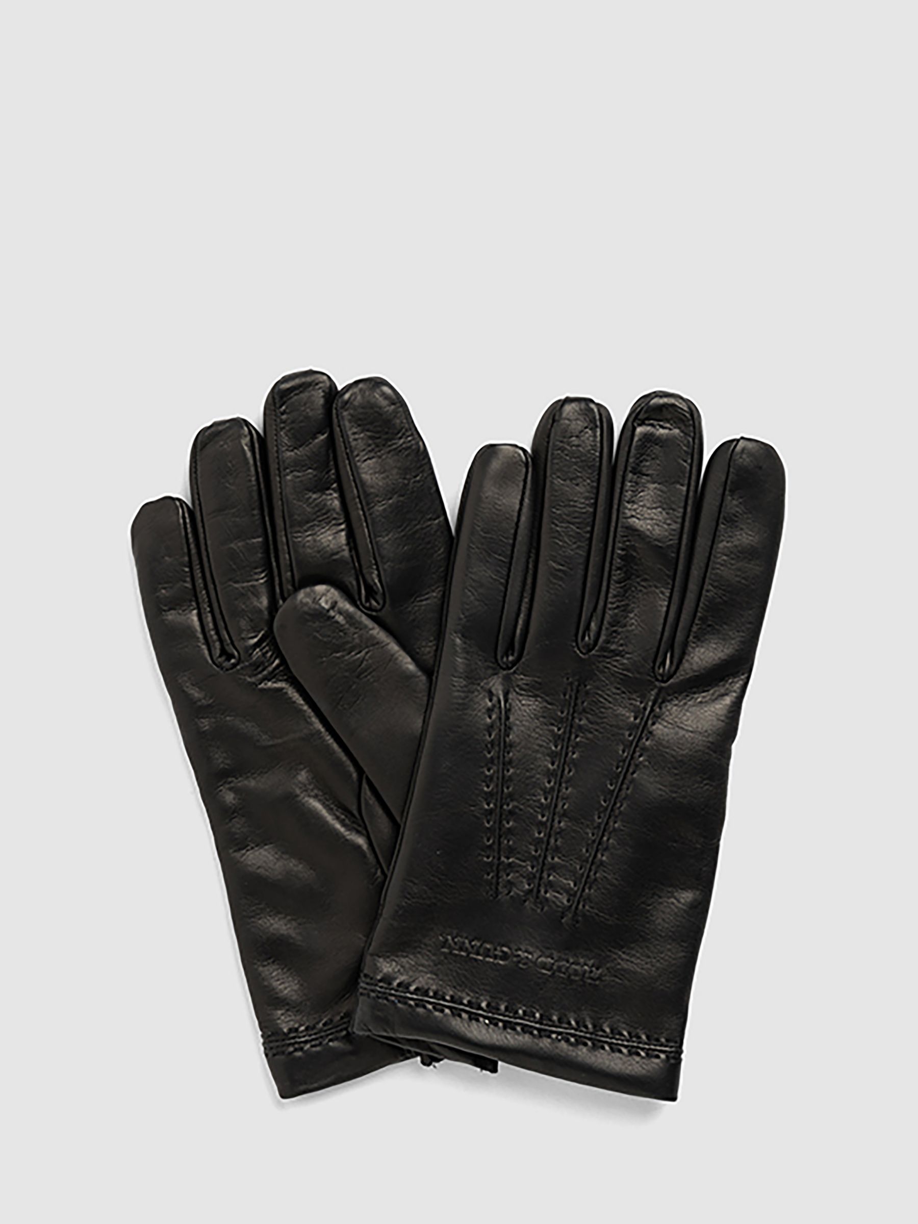 Rodd & Gunn Leather Cardrona Gloves, Nero at John Lewis & Partners