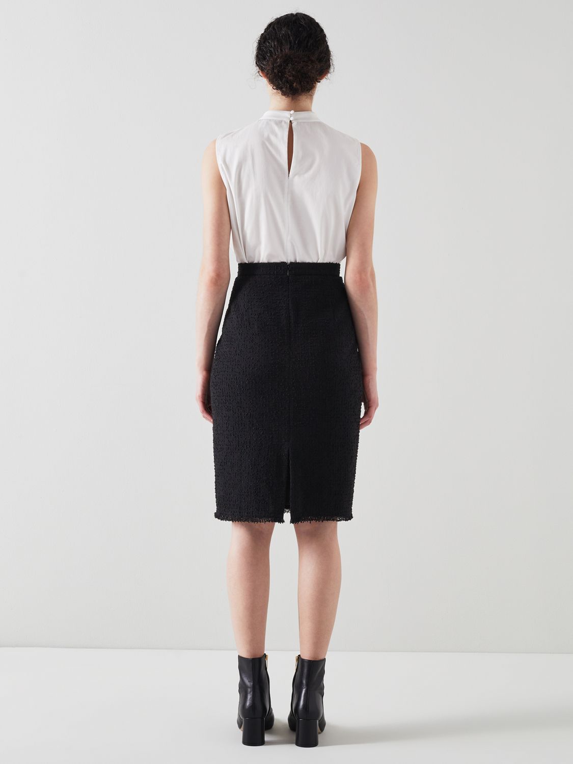 Buy L.K.Bennett Lara Tweed Pencil Skirt, Black Online at johnlewis.com