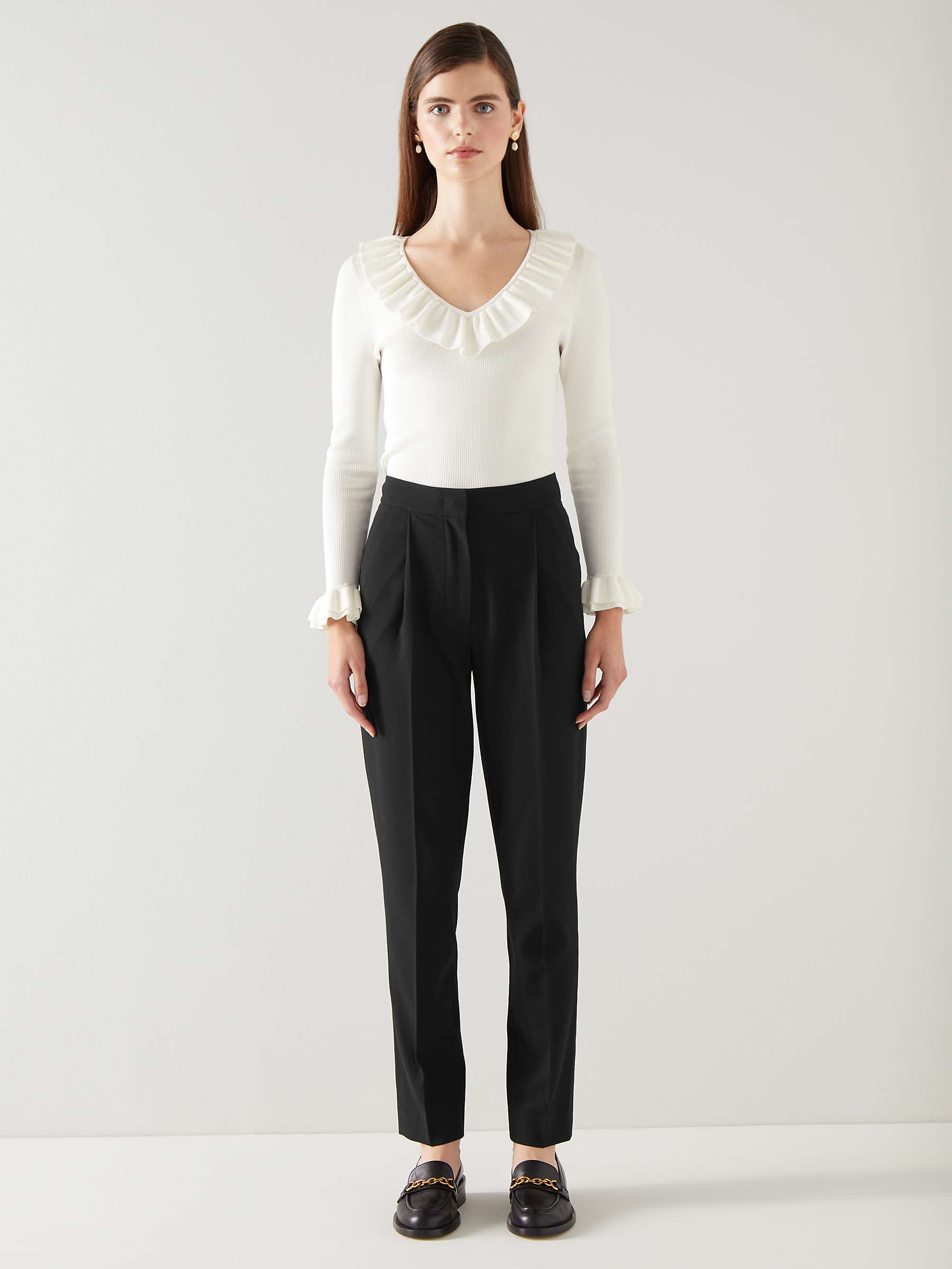 Buy L.K.Bennett Lilly Plain Tailored Trousers, Black Online at johnlewis.com