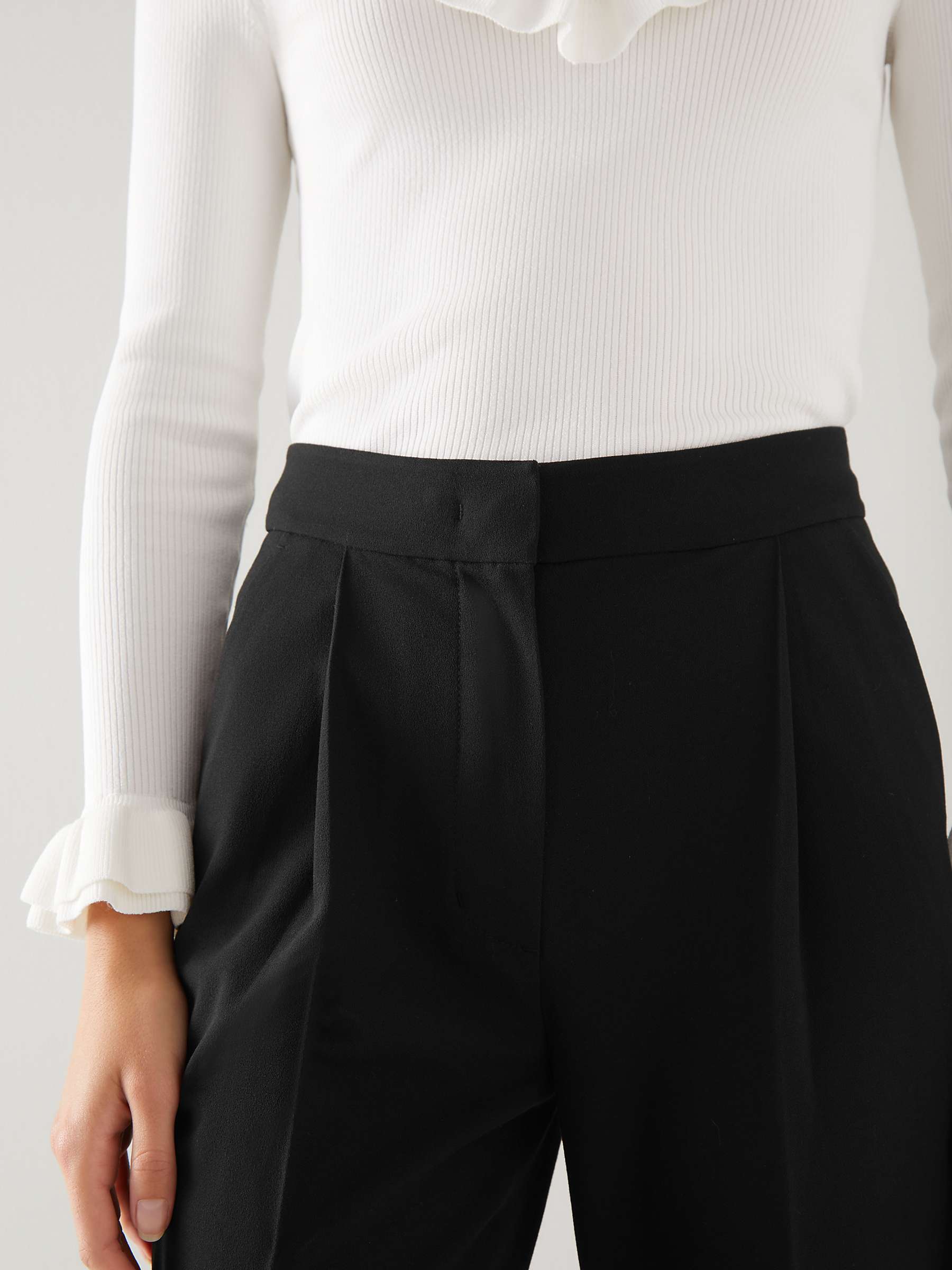 Buy L.K.Bennett Lilly Plain Tailored Trousers, Black Online at johnlewis.com