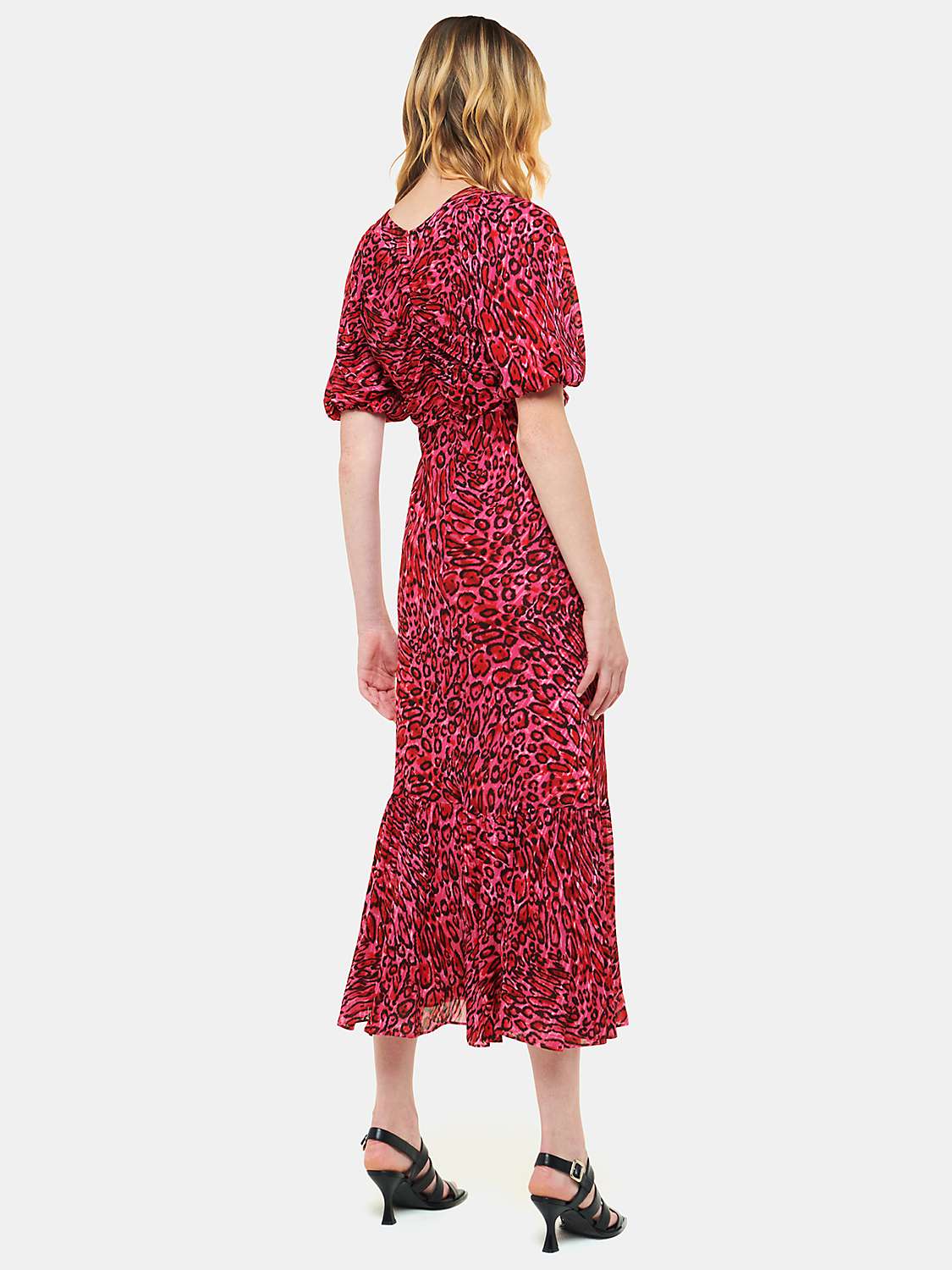 Buy Whistles Waving Leopard Midi Dress, Pink/Multi Online at johnlewis.com