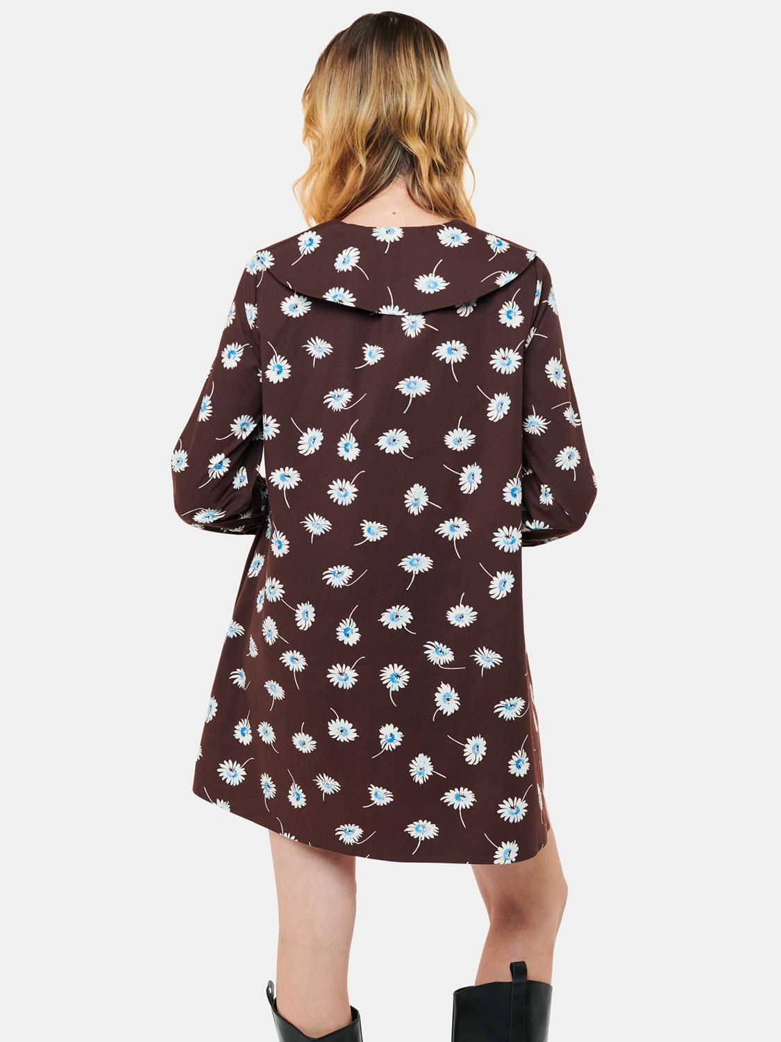 Buy Whistles Watercolour Daisy Poplin Mini Dress, Brown/Multi Online at johnlewis.com