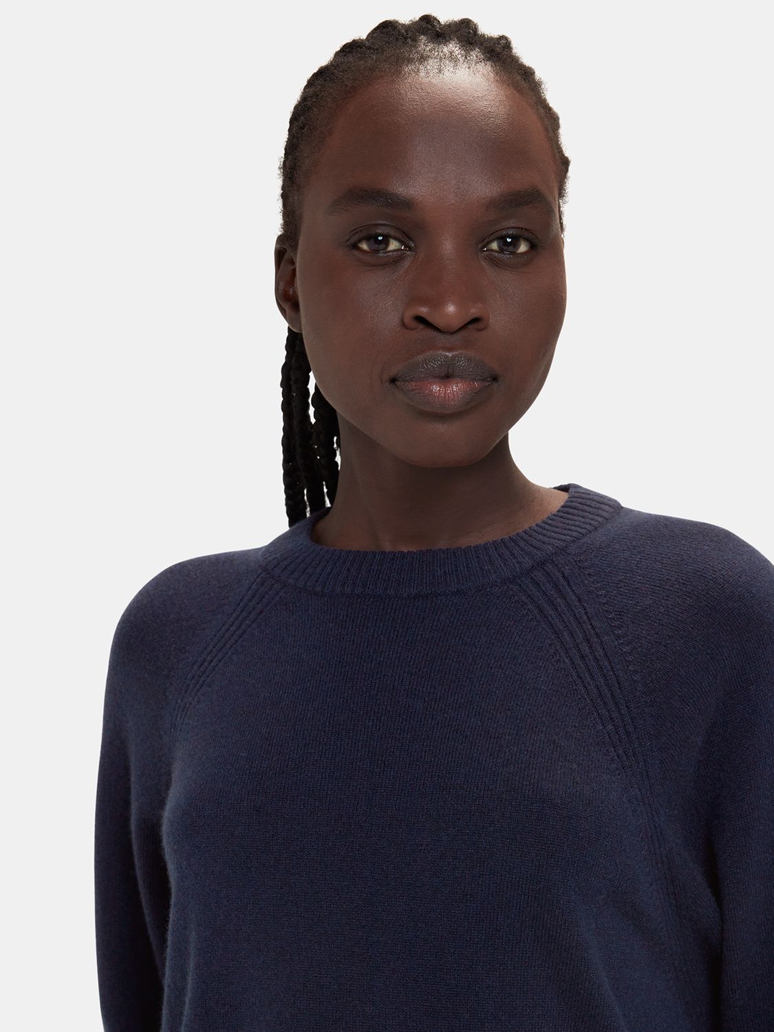 Whistles Ultimate Cashmere Jumper, Navy at John Lewis & Partners