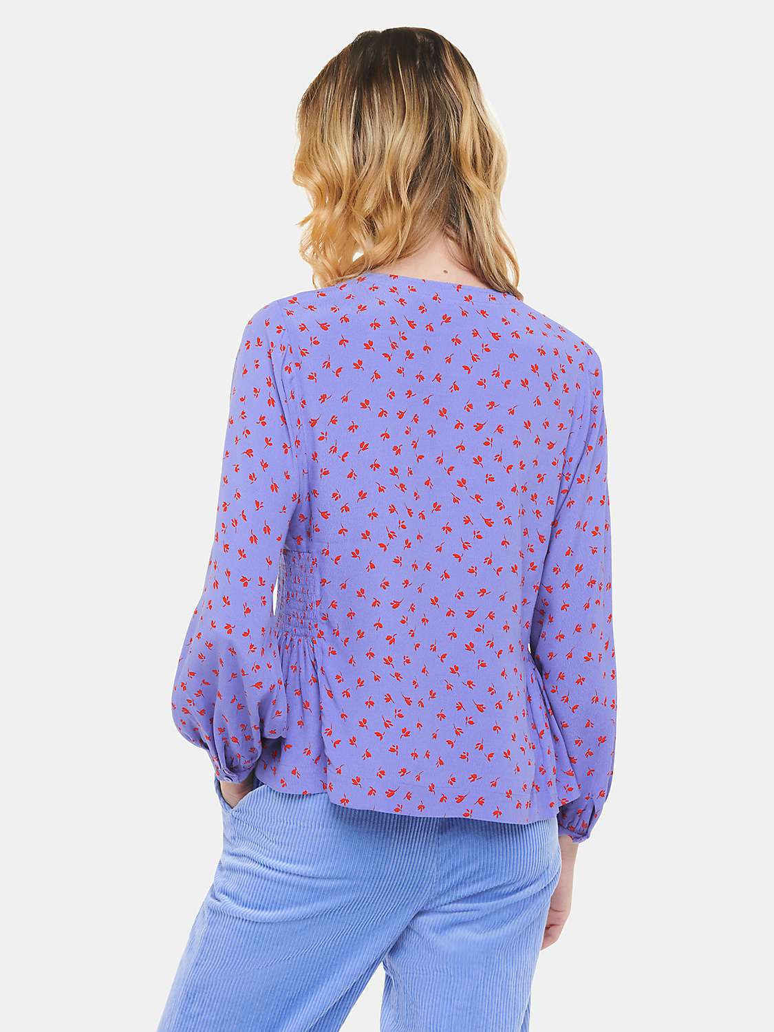 Buy Whistles Scattered Petal Print Blouse, Purple/Red Online at johnlewis.com