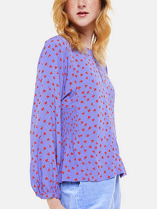 Whistles Scattered Petal Print Blouse, Purple/Red