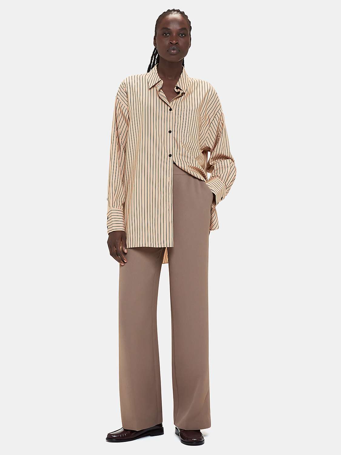 Buy Whistles Ultimate Full Length Wide Leg Trousers, Taupe Online at johnlewis.com
