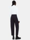 Whistles Carla Barrel Cotton Trousers, Navy, Navy