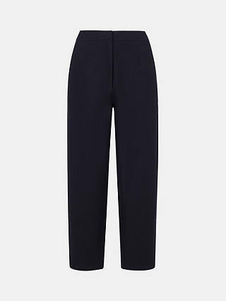 Whistles Carla Barrel Cotton Trousers, Navy