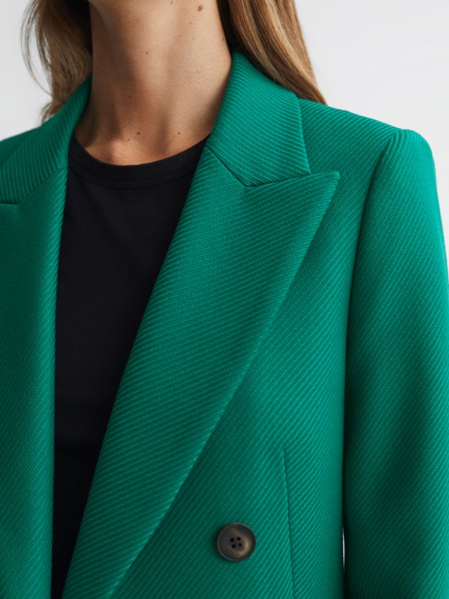 Reiss Logan Twill Blazer, Green, 4