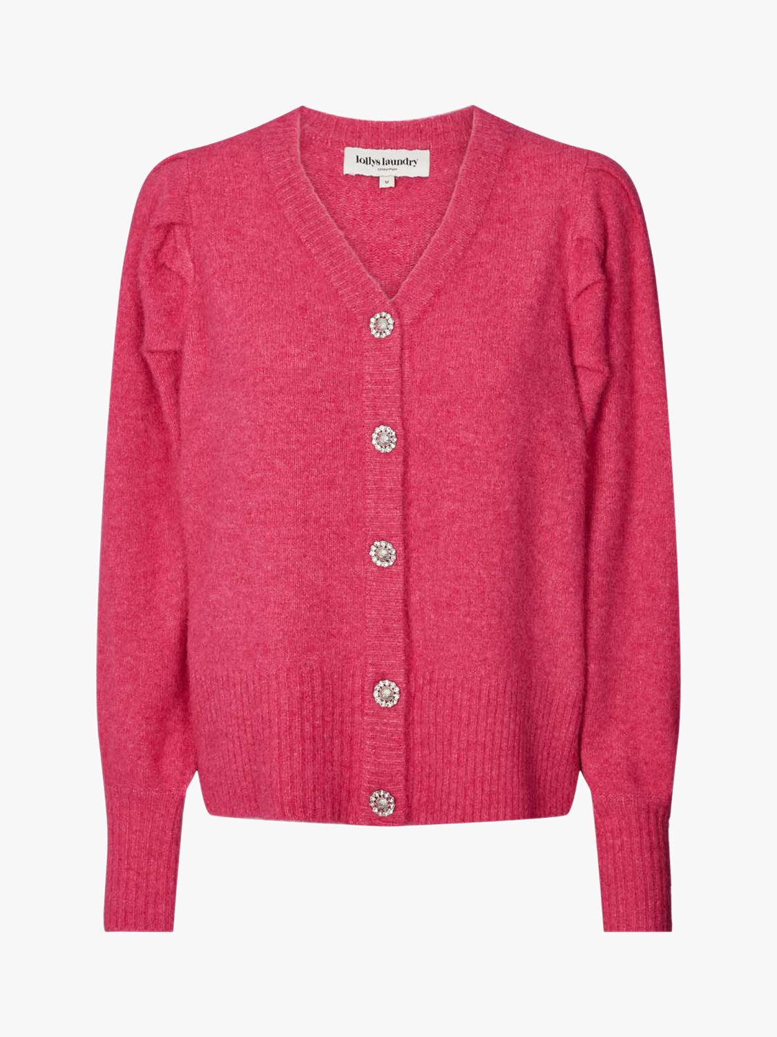 Lollys Laundry Laura V-Neck Cardigan, Pink at John Lewis & Partners