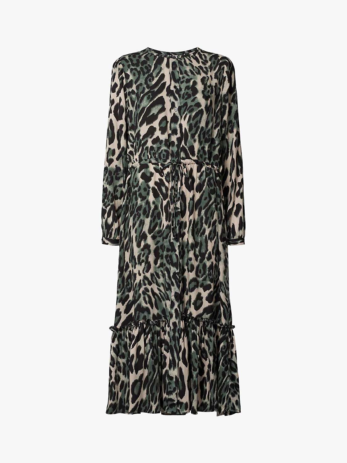 Buy Lollys Laundry Anastacia Long Sleeve Midi Dress, Brown/Multi Online at johnlewis.com